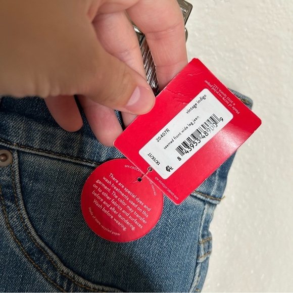 NWT Spanx Seamed Front Wide Leg Jean in Vintage Indigo 1X - Picture 13 of 16